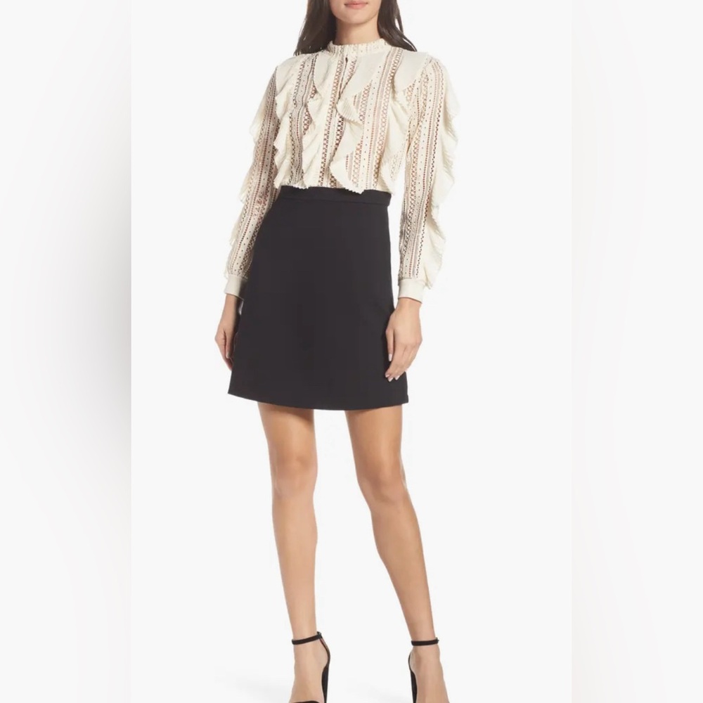 NWT French Connection | Patricia Lace Dress with Ruffles | Size 2